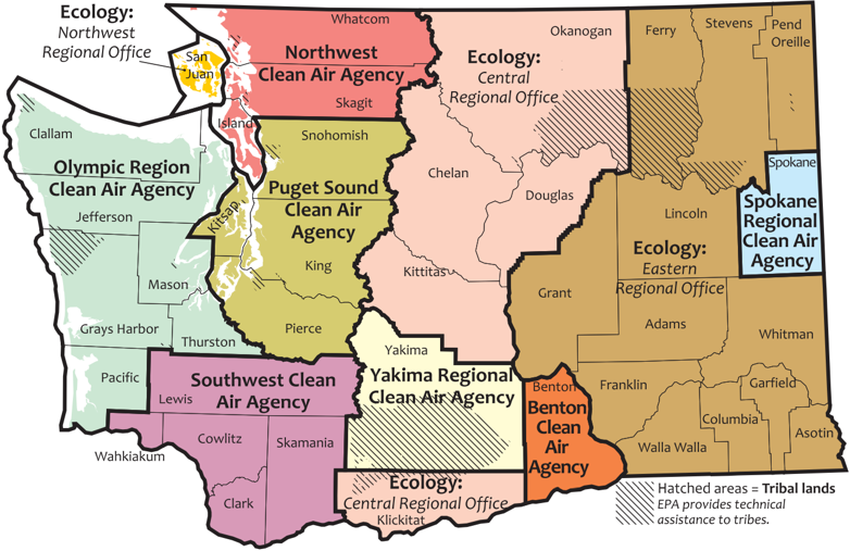 Clean air agencies map